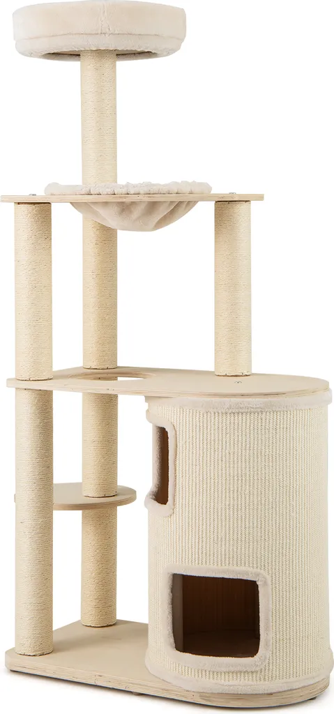 Arbre à Chat Stable 151cm Anti-Griffes avec Niche et Hamac Confortable