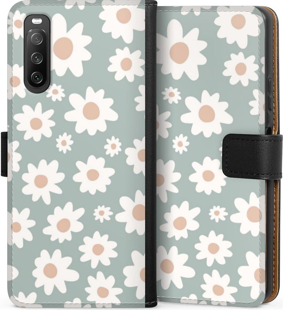 DeinDesign Klapphülle für Sony Xperia 10 IV Handytasche Lederhülle Tasche Blumen Gänseblume Muster