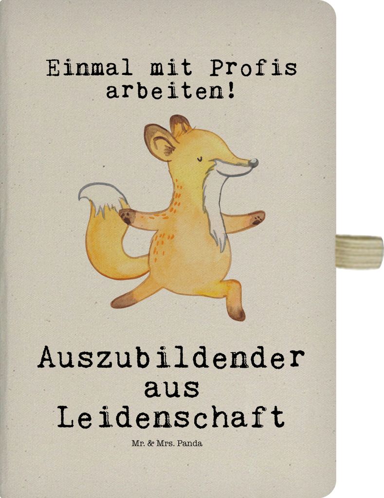 Mr. & Mrs. Panda notizbuch Auszubildender Leidenschaft - Transparent - Geschenk, Spruch, Preis, A5, Lustig, Skizzenbuch, Journal, Reisetagebuch, Ad...