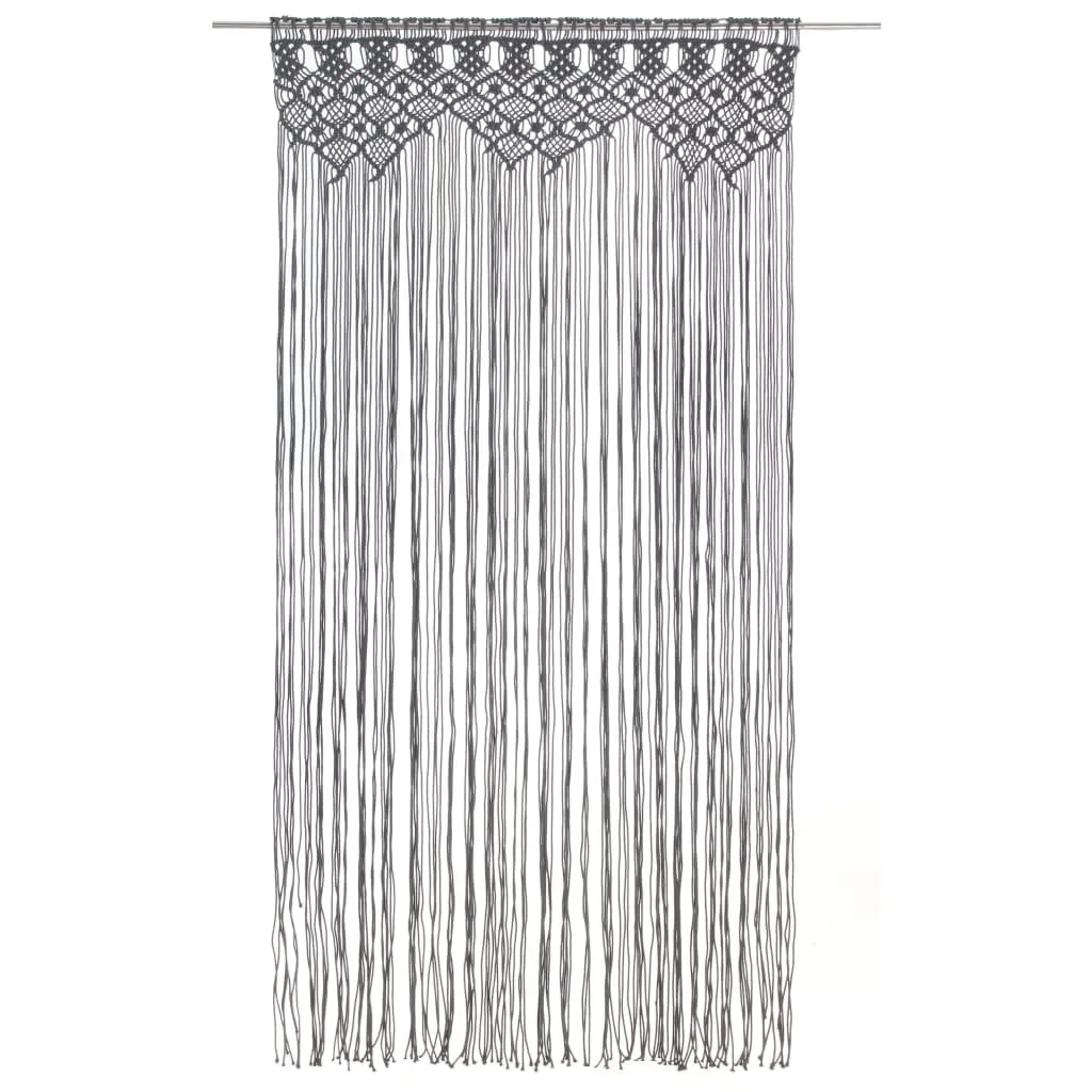 Tenda Macramè vidaXL 140x240 cm Cotone Antracite - Divisorio Boho