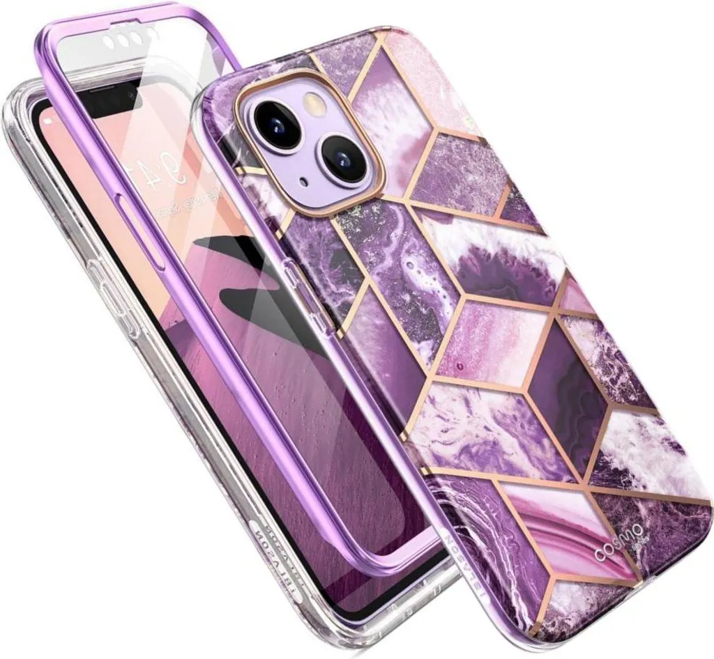 Supcase Cosmo Marmo Viola per iPhone 15 Plus - Cover Elegante e Forte