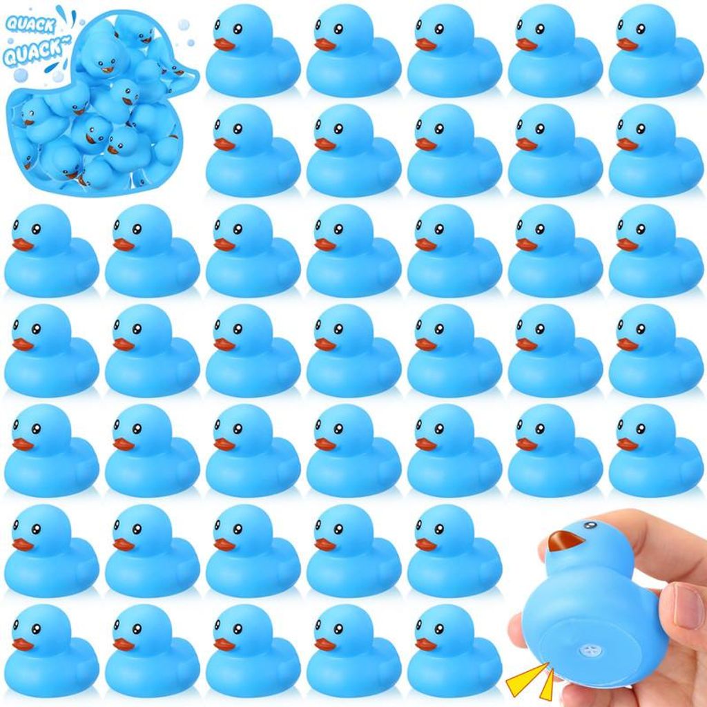 48er Badeenten Set blau Mini Gummienten 5,5cm, Bade Produktbild 