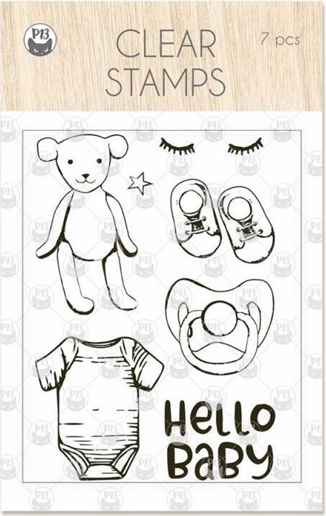P13 Transparent Stempeln Set Motivstempel Clear Stamps, Schnuller Teddybär Baby