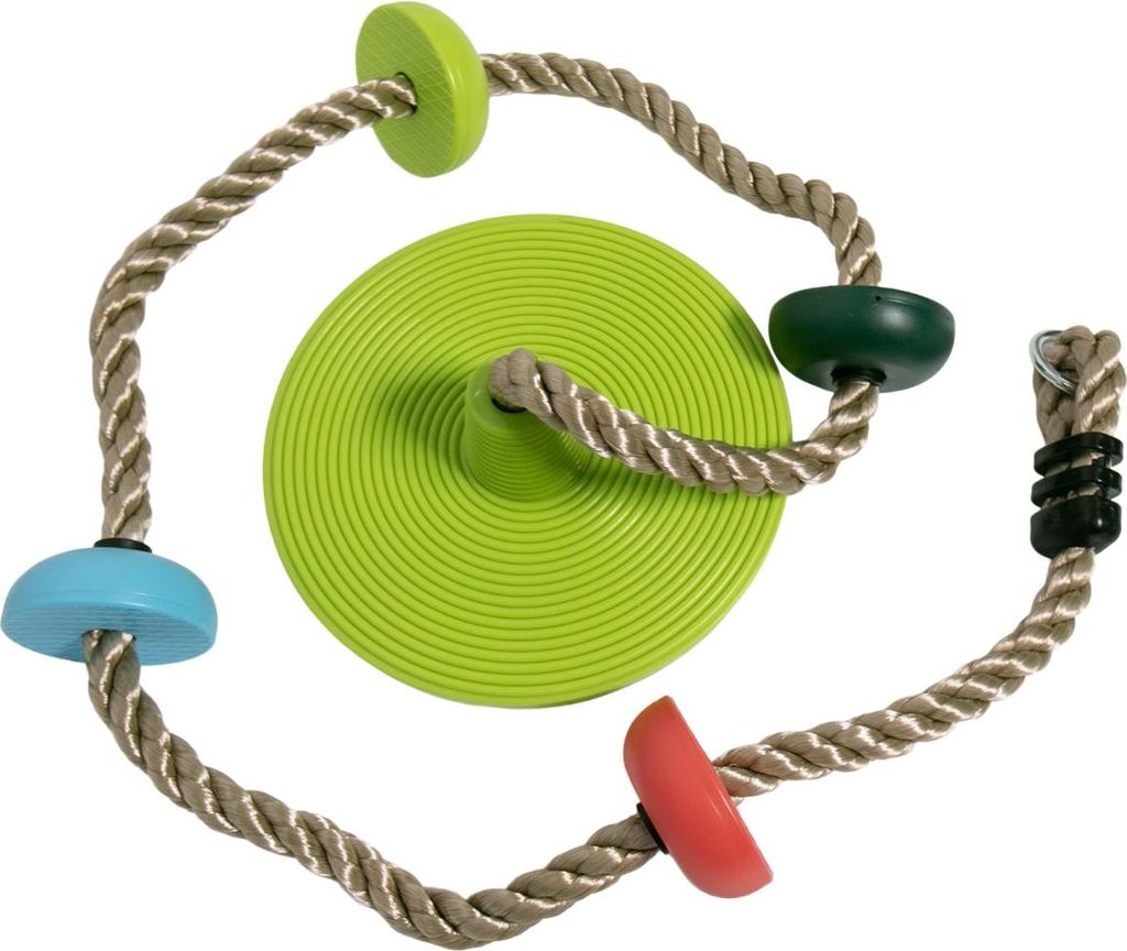 Kletterseil mit Trittstufen und Scheibe für Schaukelgestell