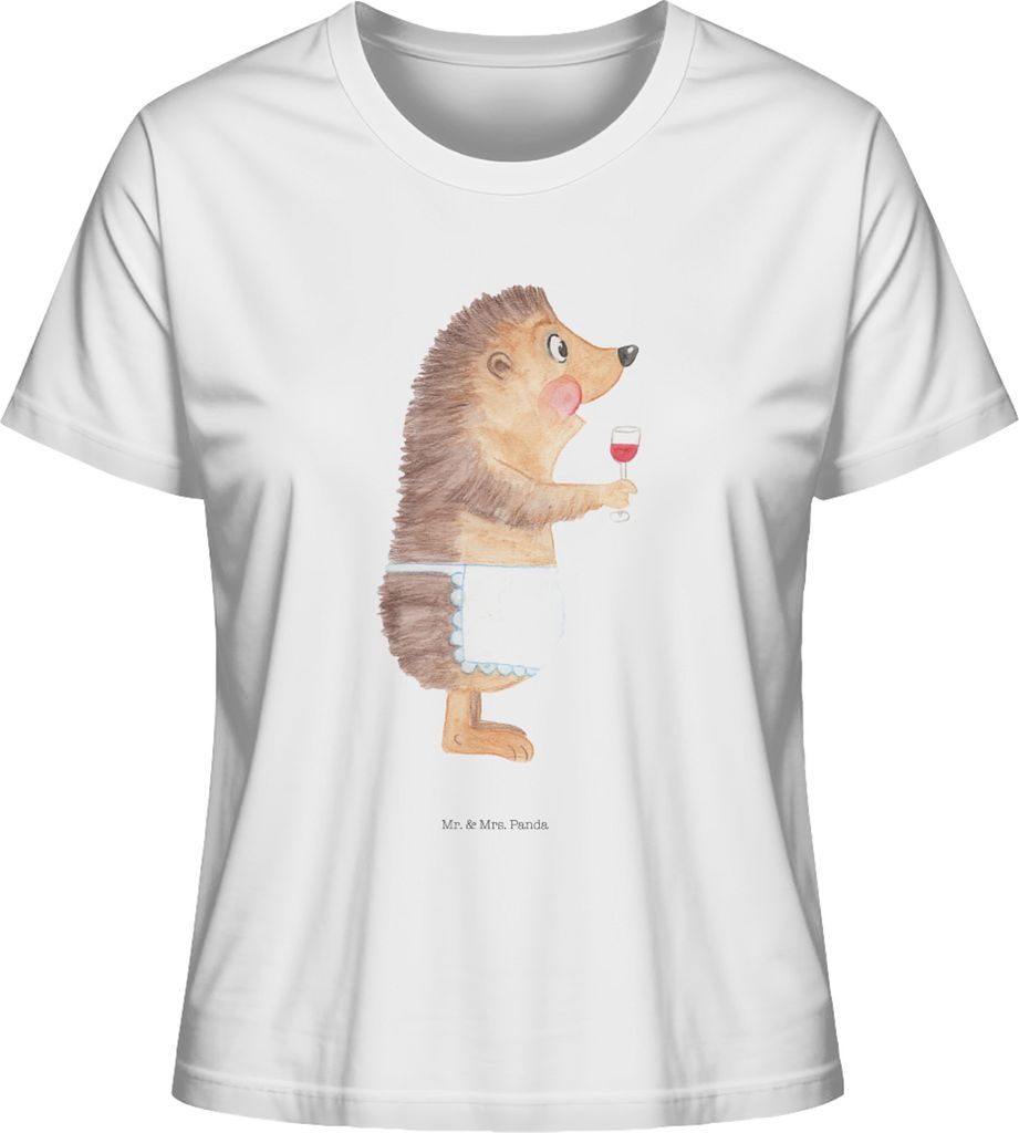 Mr. & Mrs. Panda Oberteil Damen Igel Wein Größe M - Weiß - Geschenk, T-Shirt, Rotwein, Weinglas, Basic Shirt, Weinliebhaber, Damenshirt, Spruch,...