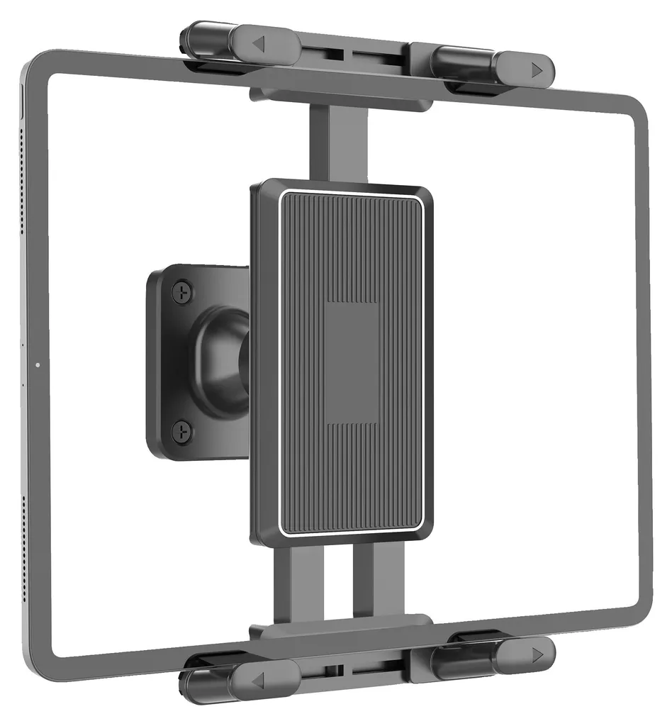 Support mural tablette anti-chute rotation 360° pour écrans 15 pouces
