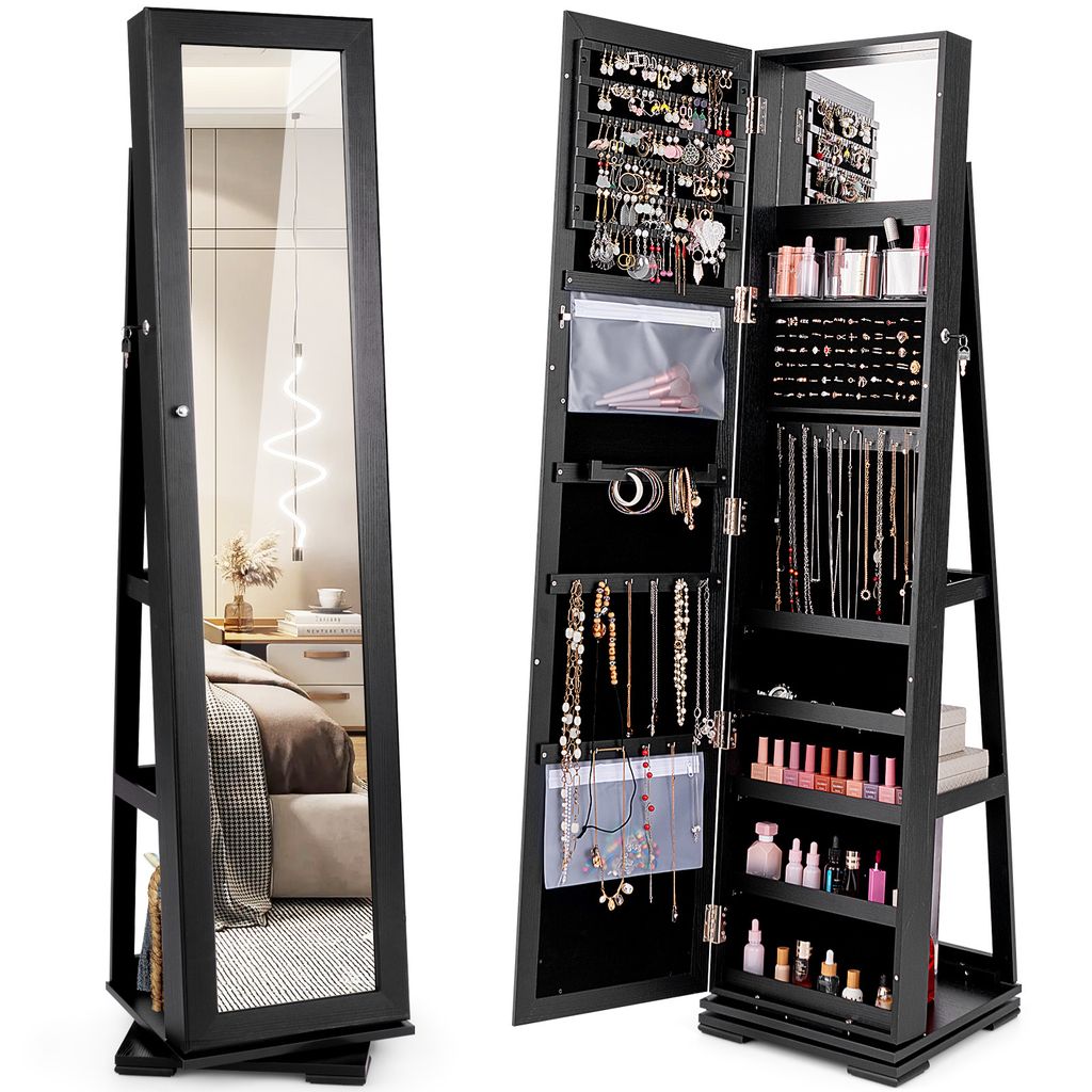 COSTWAY Armoire à bijoux, armoire à glace avec miroir Image du produit 