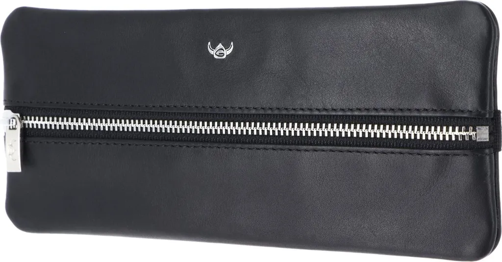 Golden Head Frankfurt 6812 Trousse à crayons en cuir nappa noir de luxe