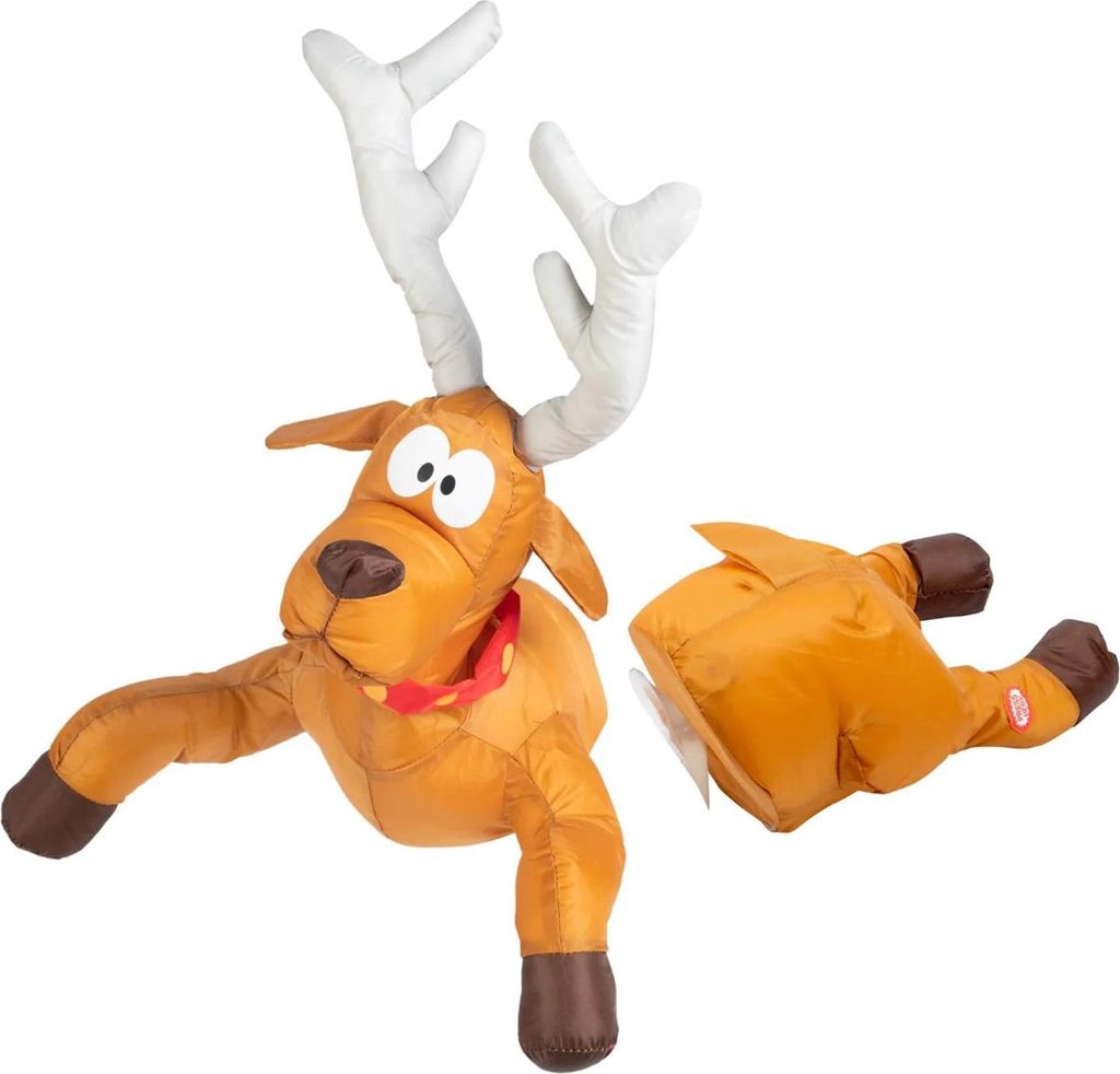 Weihnachtsdekoration mit abstürzenden Rentieren und Weihnachtsmann-Notlandung, inklusive starker Saugnäpfe für Fenster, Glastüren und mehr.