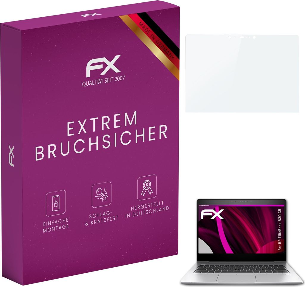 atFoliX FX-Hybrid-Glass Displayfolie kompatibel mit HP EliteBook 830 G5 Glasfolie