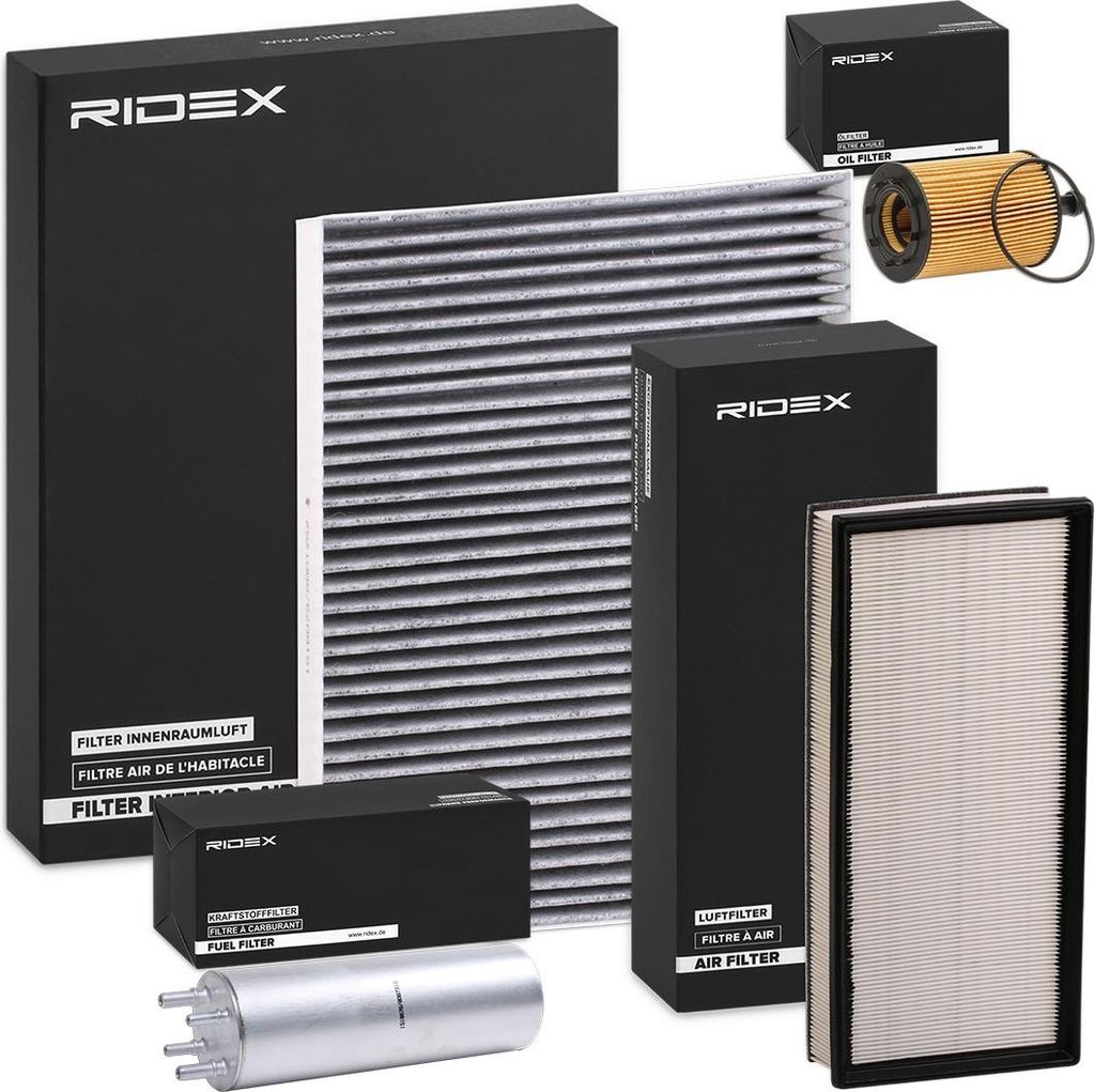 RIDEX Filterset Inspektionspaket Filtersatz für VW Transporter V Kastenwagen (7HA, 7HH, 7EA, 7EH) Touareg (7LA, 7L6, 7L7)