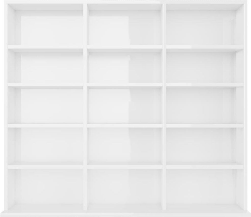 vidaXL CD-Regal Hochglanz-Weiß 102x23x89,5 cm Holzwerkstoff Produktbild 3