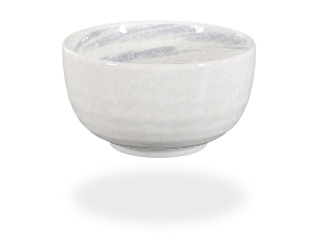 Original japanische Matcha Schale / Matcha Teeschale 450ml, weiß/grau