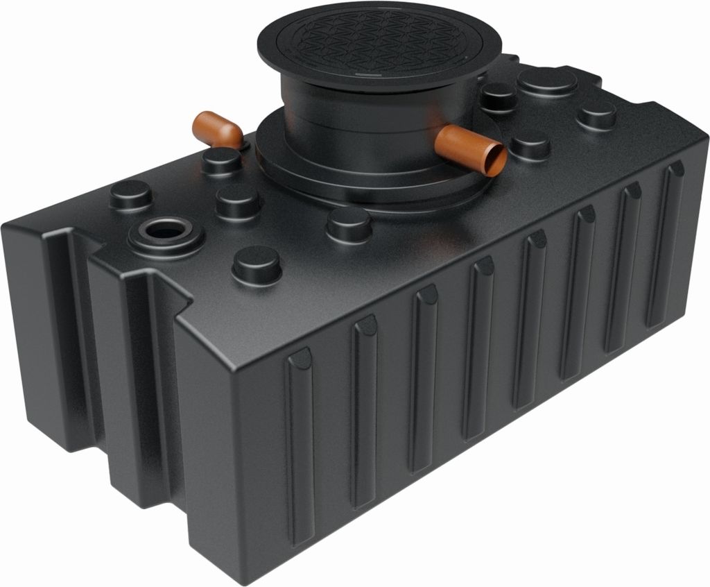 GreenLife Regenwasser-Flachtank 2.000 l mit Biovitor Abwassertank Bodentank