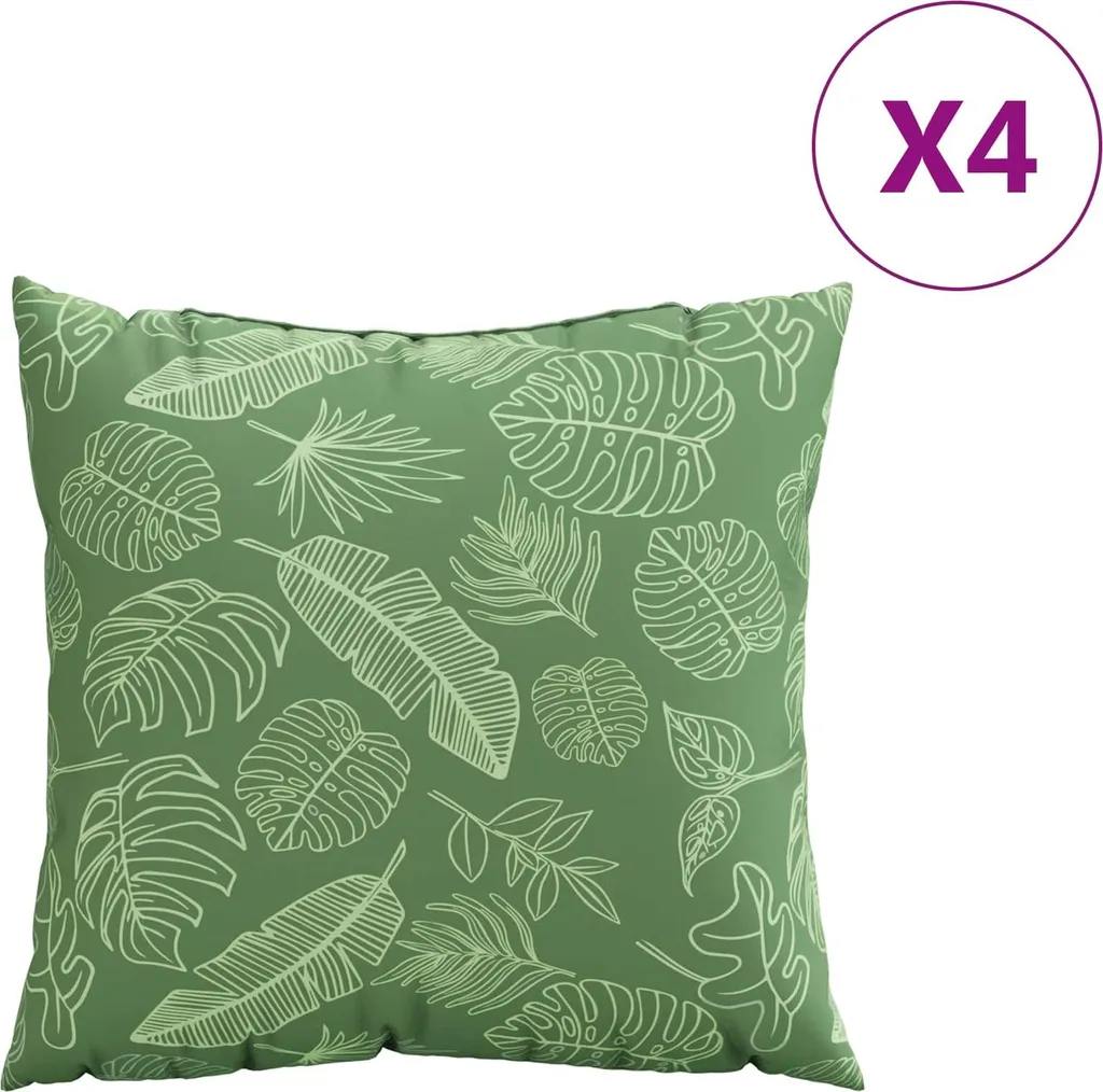 Aménager votre Salon : Lot de 4 Coussins à Motif Feuilles 40x40 cm