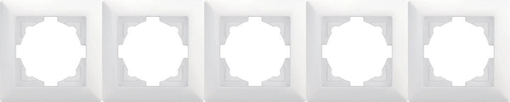Gunsan Visage 5-fach Rahmen für 5 Steckdosen Schalter Dimmer Weiss