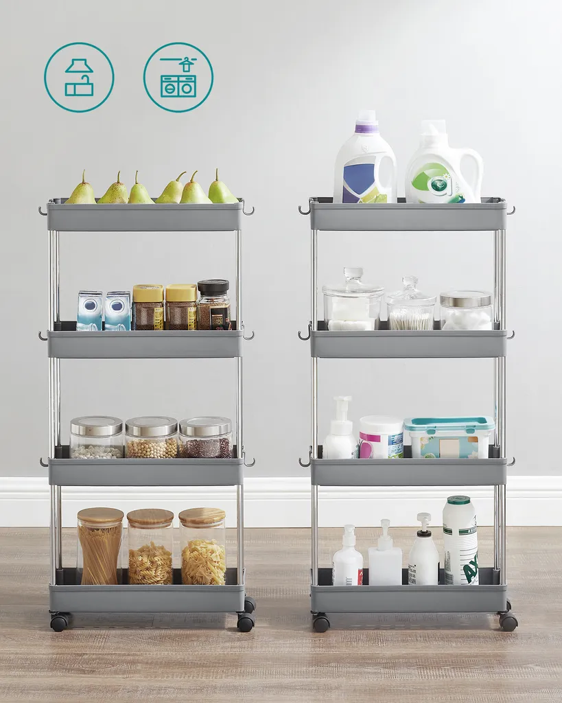 Organizzatore Cucina con Ruote SONGMICS | Carrello Tortora 4 Piani