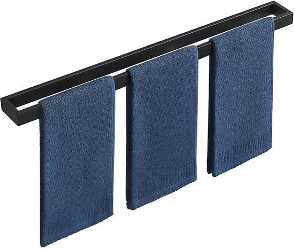 Schwarze 70cm Handtuchhalter Edelstahl Wandmontage Bad Küche