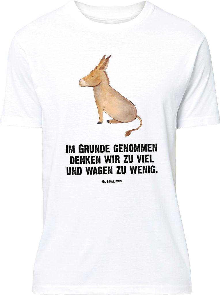 Mr. & Mrs. Panda Größe M T-Shirt Esel - Weiß - Geschenk, Tshirt, Weisheit, Lustige Sprüche, mit Spruch, Herren, Zuversicht, Shirt, Ziel, Mut, L...