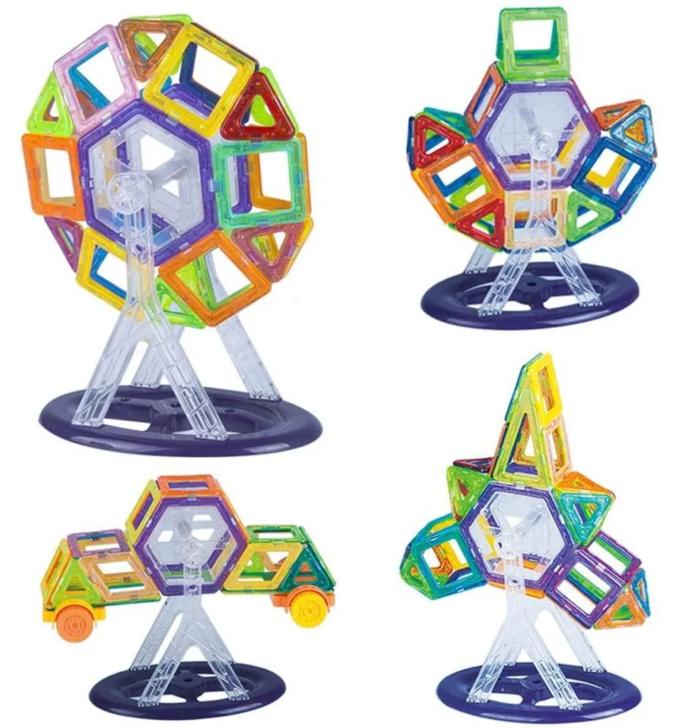Composants magnétiques 82 pièces - Jeu de construction 3D multicolore - 2