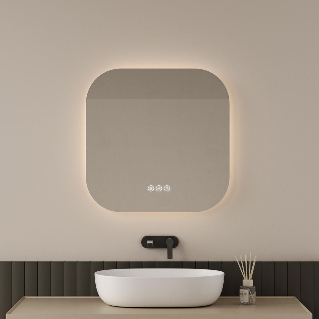 EMKE Miroir de salle de bain LED 50 x 50 cm Miroir de salle Image du produit 