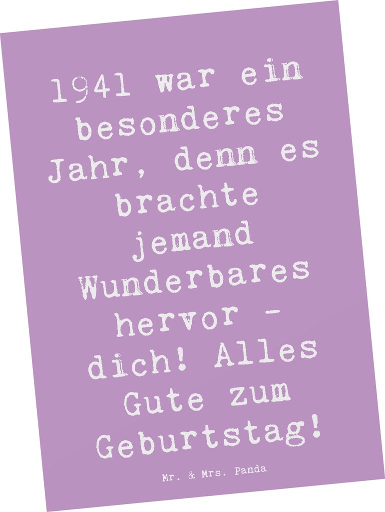 Mr. & Mrs. Panda Grußkarte Spruch 1941 Geburtstag - Produktbild 