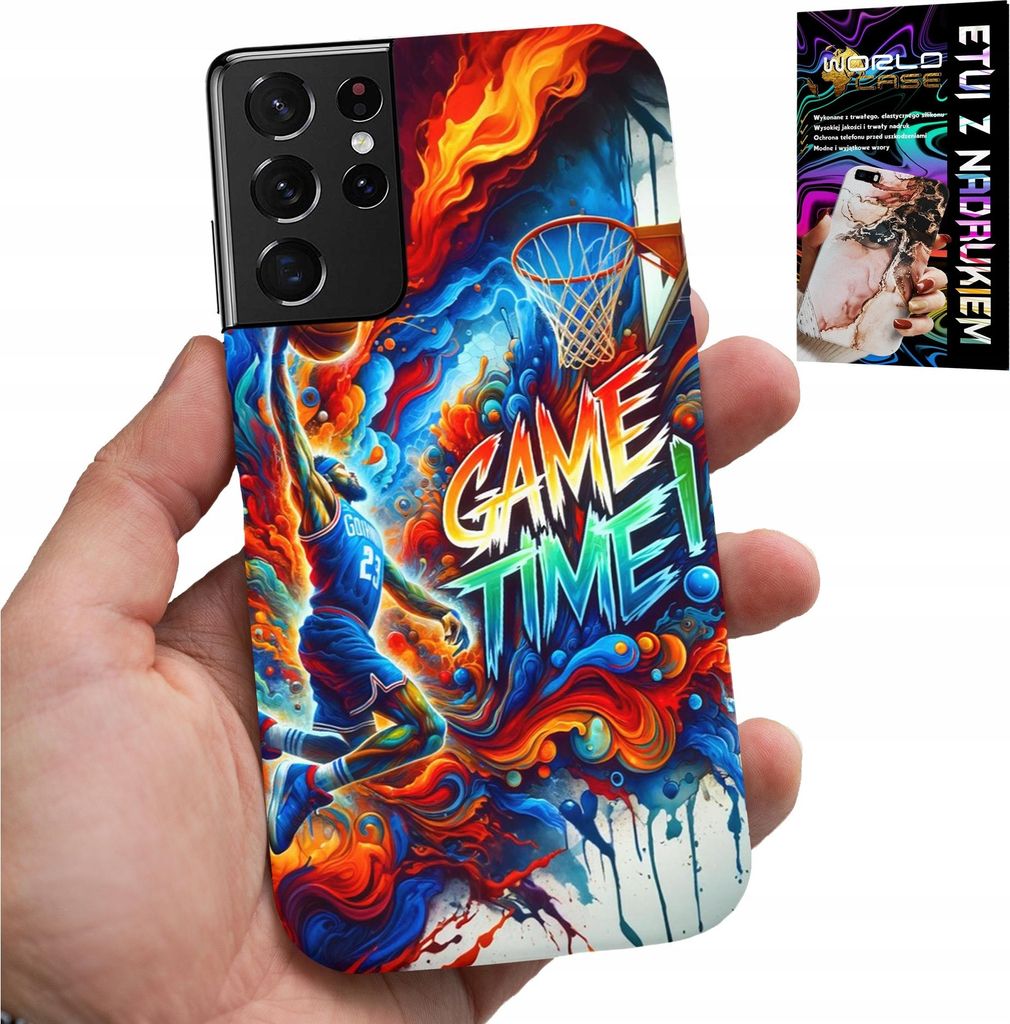 ETUI FÜR SAMSUNG GALAXY S21 Ultra - NBA Basketball GAME TIME, HÜLLE + FOLIEN