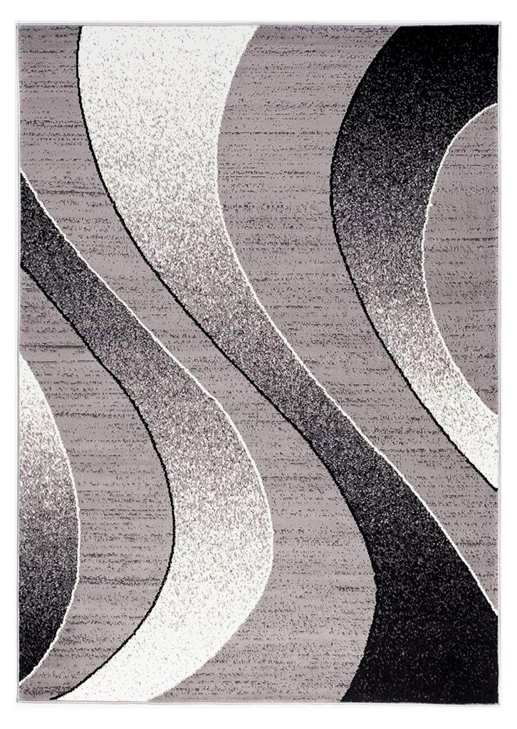 Moderner Designer Teppich - Kurzflor - Weicher Teppich für Wohnzimmer, Schlafzimmer, Esszimmer - er Teppich - grau - 300 x 400 cm