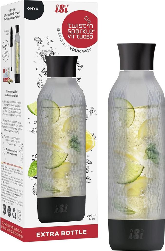 ISI Twist'n Sparkle Virtuoso Zusatzflasche Wassersprudler 0.95L - Ersatzflasche Soda Maker für Sprudelwasser, Säfte & Cocktails - Wasser Sprudler...