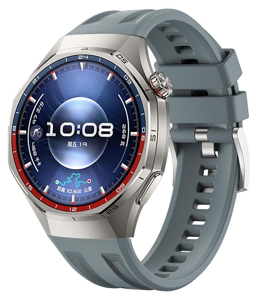 Silikon Armband für Huawei Watch GT 6 Pro Press Button & Seamless Design D- Grau