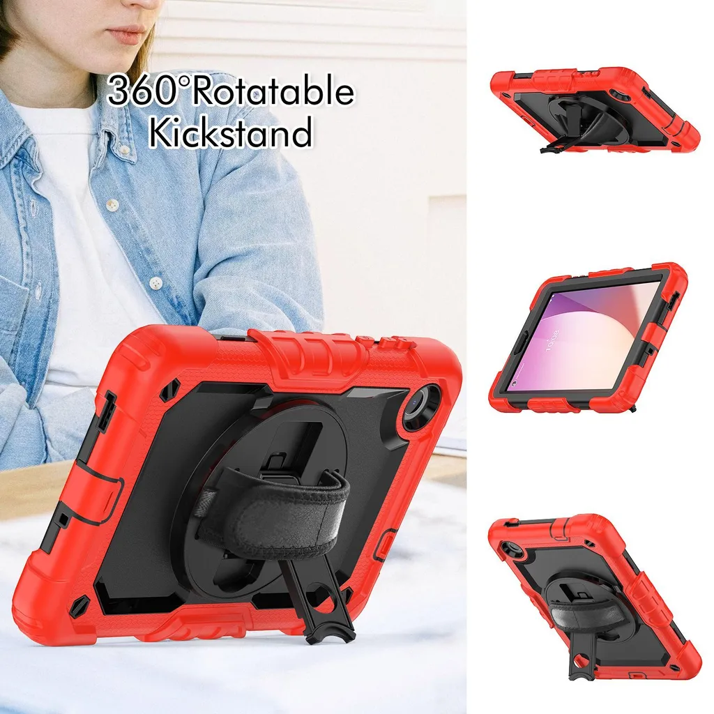 Protection Lenovo Tab M8 4th Gen antichoc avec Support et Pack 4-en-1