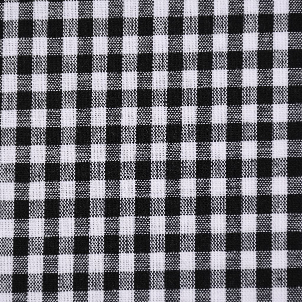 Baumwollstoff kariert weiß schwarz 5mm 1,4m Breite