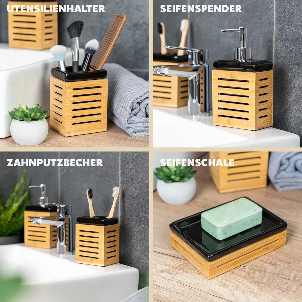 Bremermann Set Accessori Bagno Completo 4 Pezzi | Robusto e Chic - 6