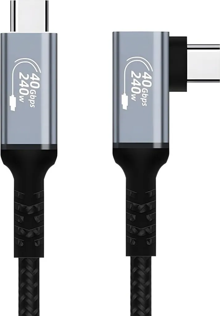 INF Cavo USB4 240W con Connettore Angolato Type-C, Ricarica Rapida e Dati 1 milione