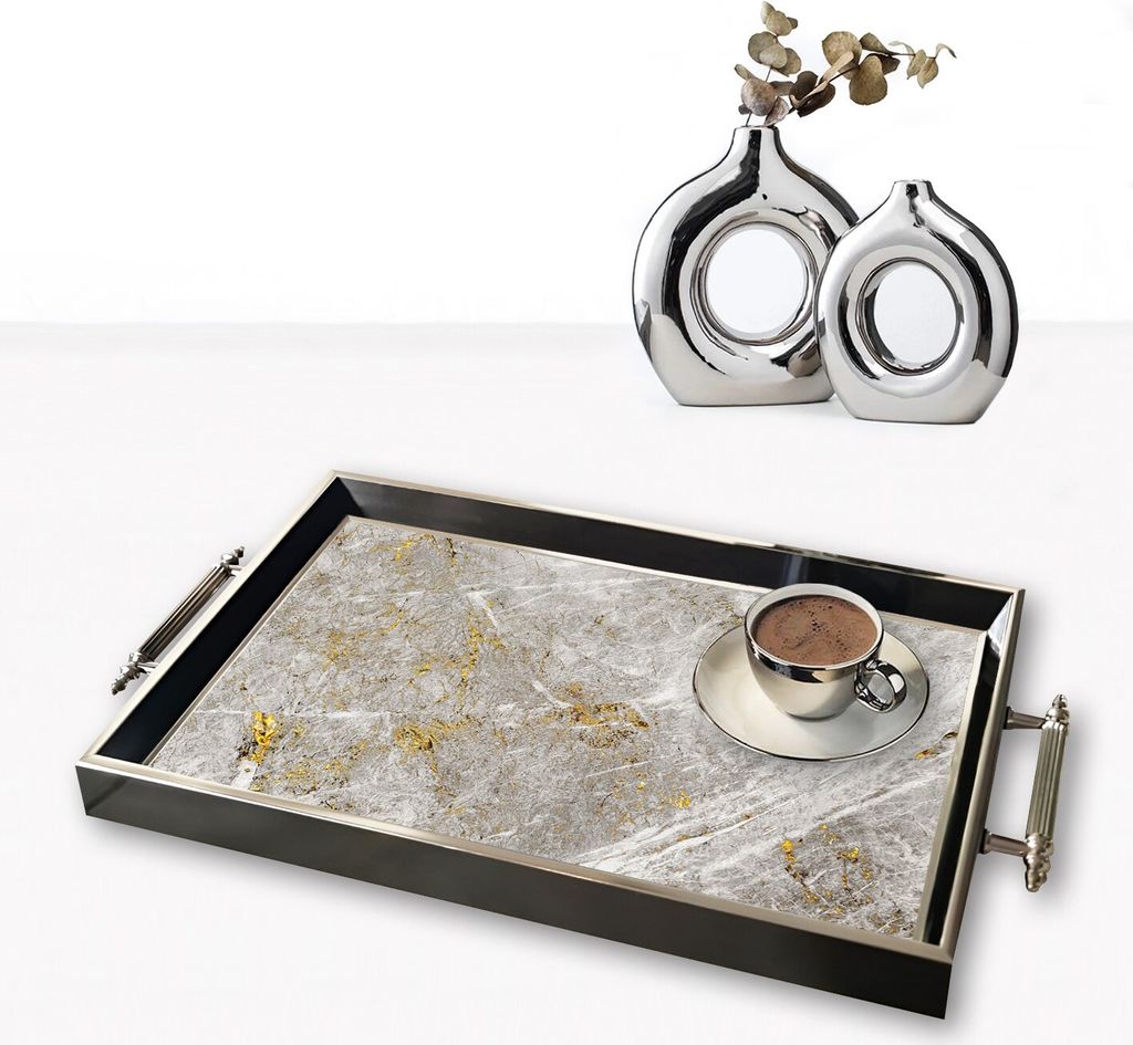 Evila Originals, TPG9917, Tablett, Mehrfarbig, 100 % GLAS, 50 x 29 x 3,5 cm