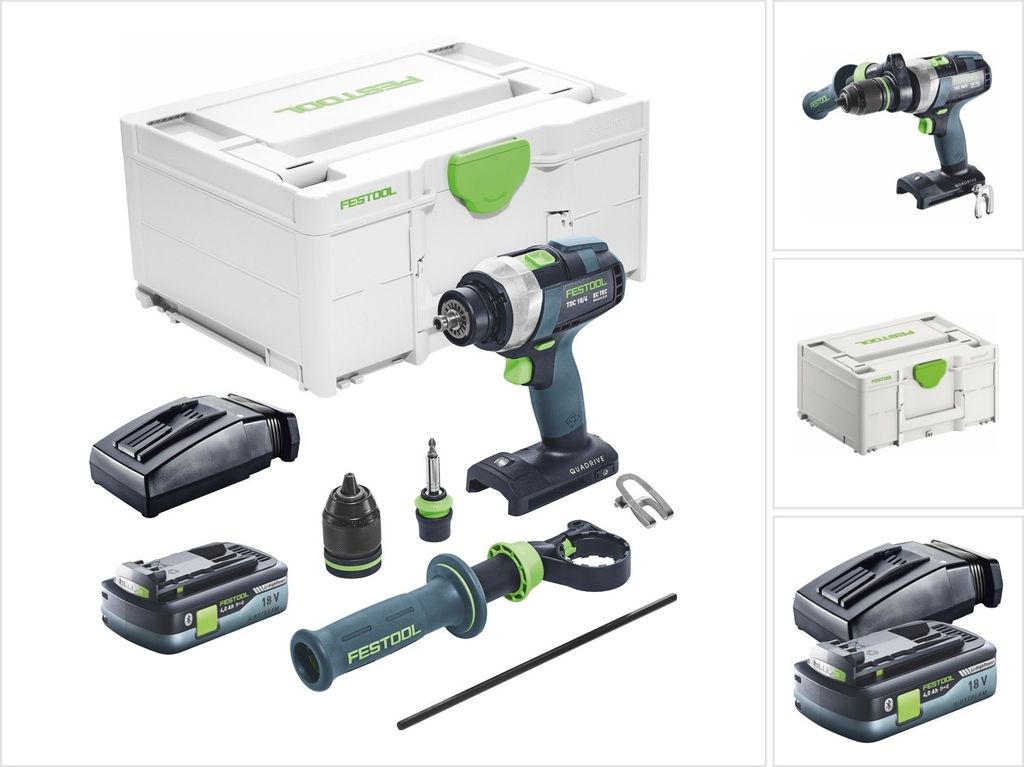 Festool TDC 18/4 I-Basic Akku Bohrschrauber 18 V 75 Nm Brushless + 1x Akku 4,0 Ah + Ladegerät + Systainer