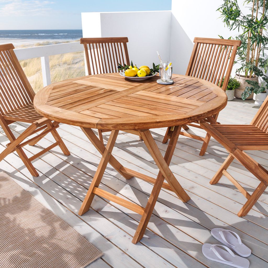 riess-ambiente Massiver Gartentisch EMPIRE TEAK 100cm natur Produktbild 
