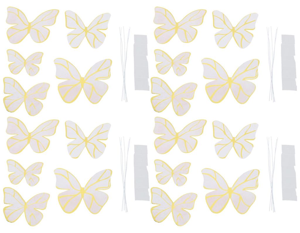 4er-Pack Schmetterlings-Wandtattoos, beige, für Partys, Zuhause, Kunst und Bastelarbeiten
