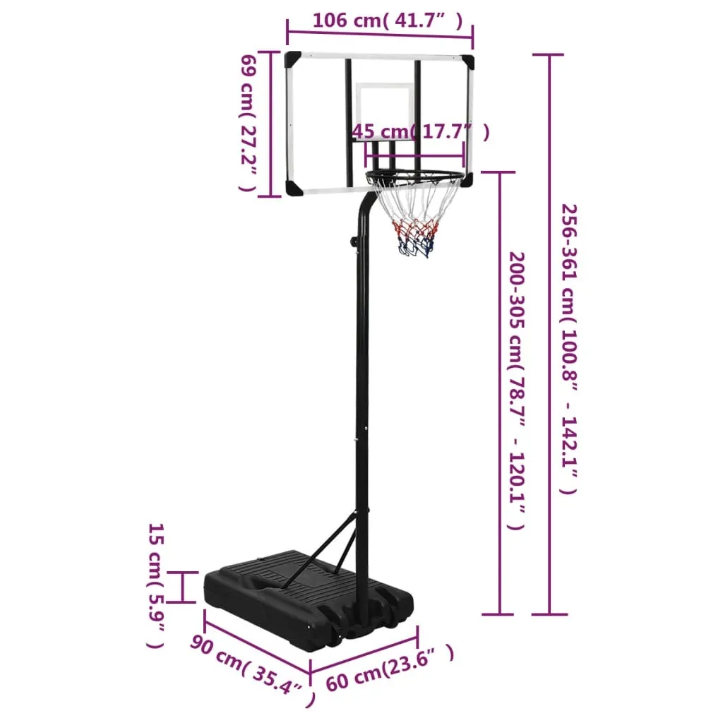 Panier de basket stable sans fixation murale réglable en hauteur - 15