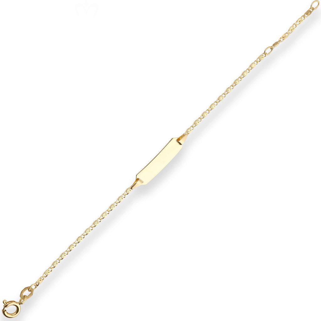 1,7mm Id-Armband S-Panzerkette Armschmuck aus 375 Gold Gelbgold 14cm