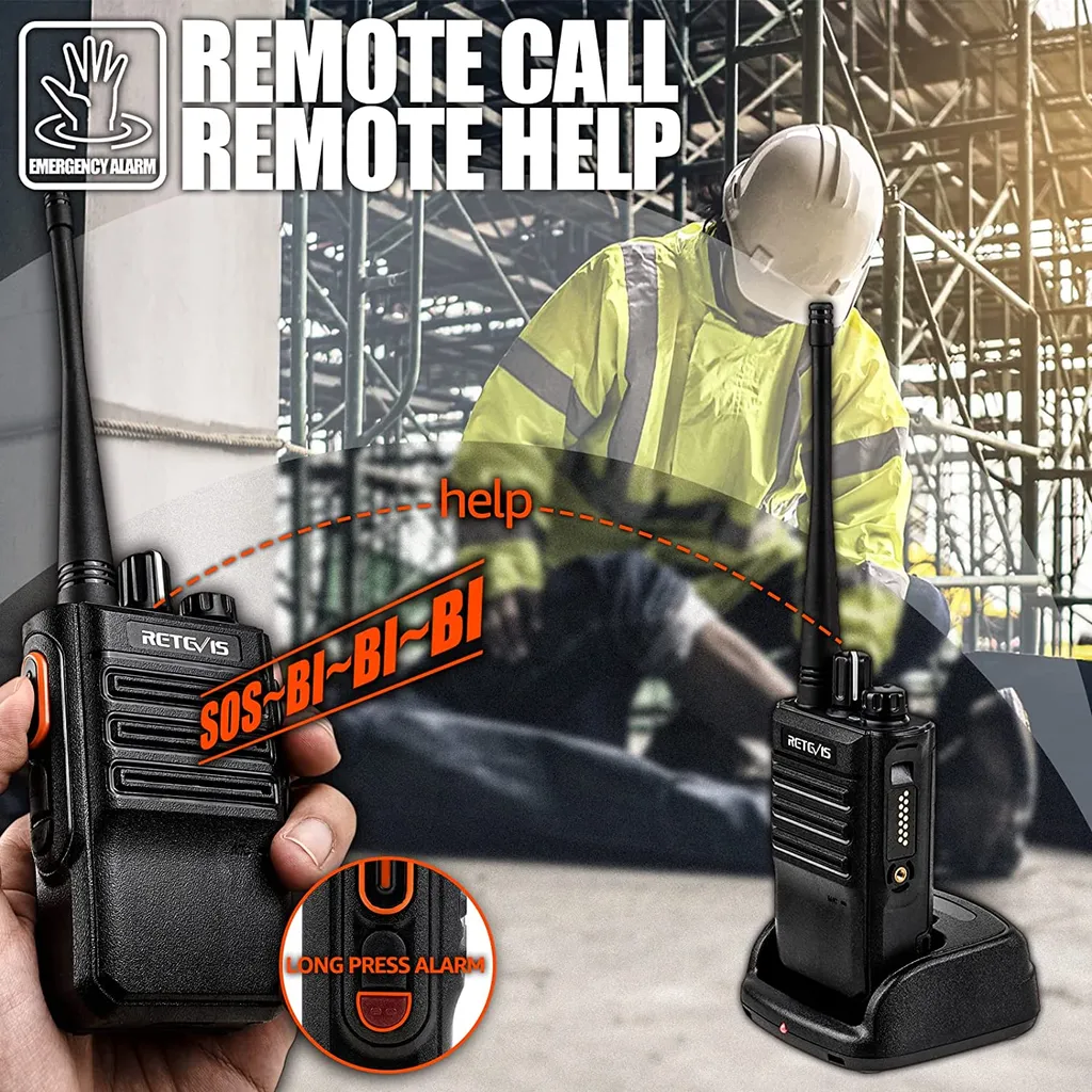 Radio Portable Bidirectionnelle PMR446 Pack de 4 Talkies-walkies Noirs