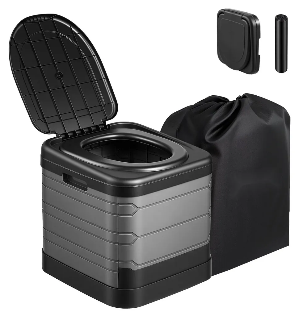 Toilettes portables pliables 150 kg avec kit complet sacs poubelle