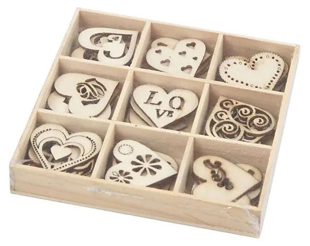 Décorations de coeur en bois Image du produit 