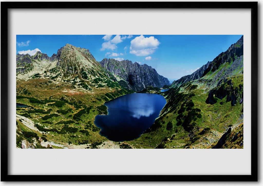 Bild 100x70 MDF-Rahmen Wandkunst Mountain Lake Landschaft