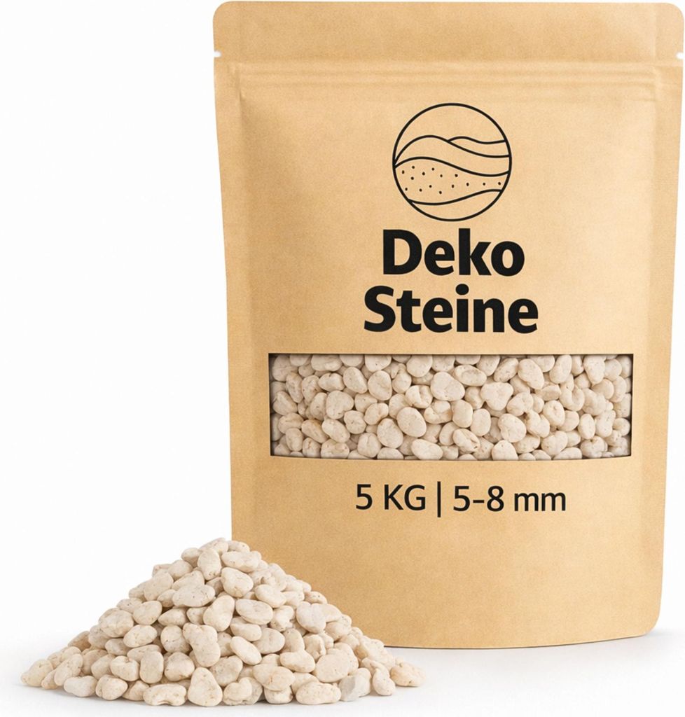 Deko-Steine 5 KG creme Ø 5-8 mm Vasen Glas-Füllung Streudeko