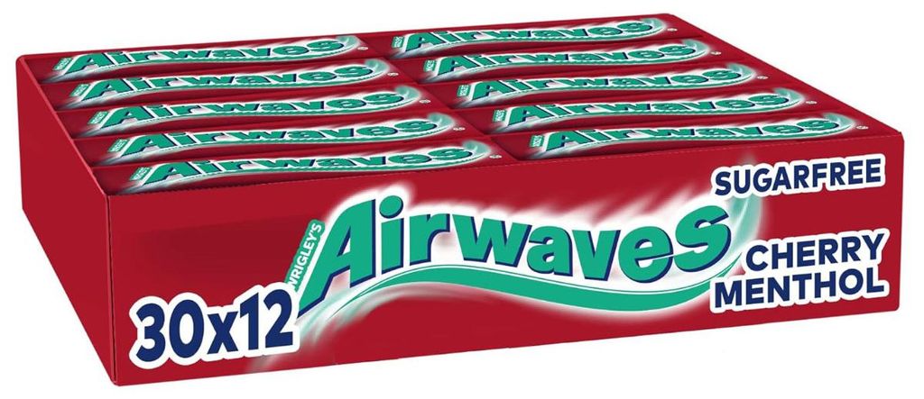 Airwaves Cherry Menthol gomme à mâcher sans sucre Image du produit 
