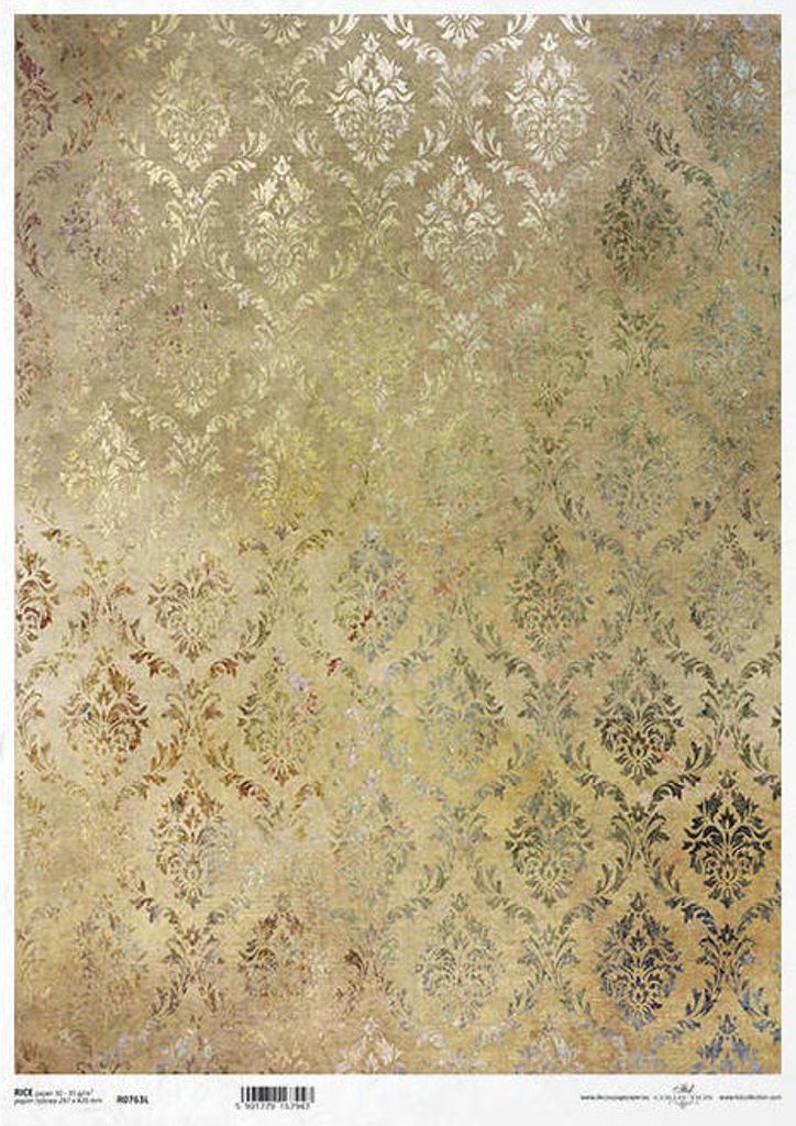 Reispapier für Decoupage A3 ITD-763L Damast