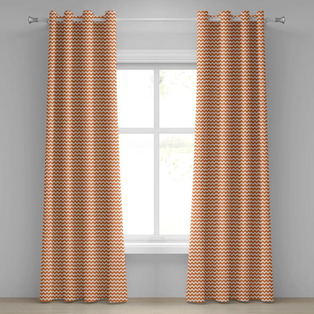 Decorazioni Halloween Tende ABAKUHAUS 280x225 cm Zucca Zig Zag