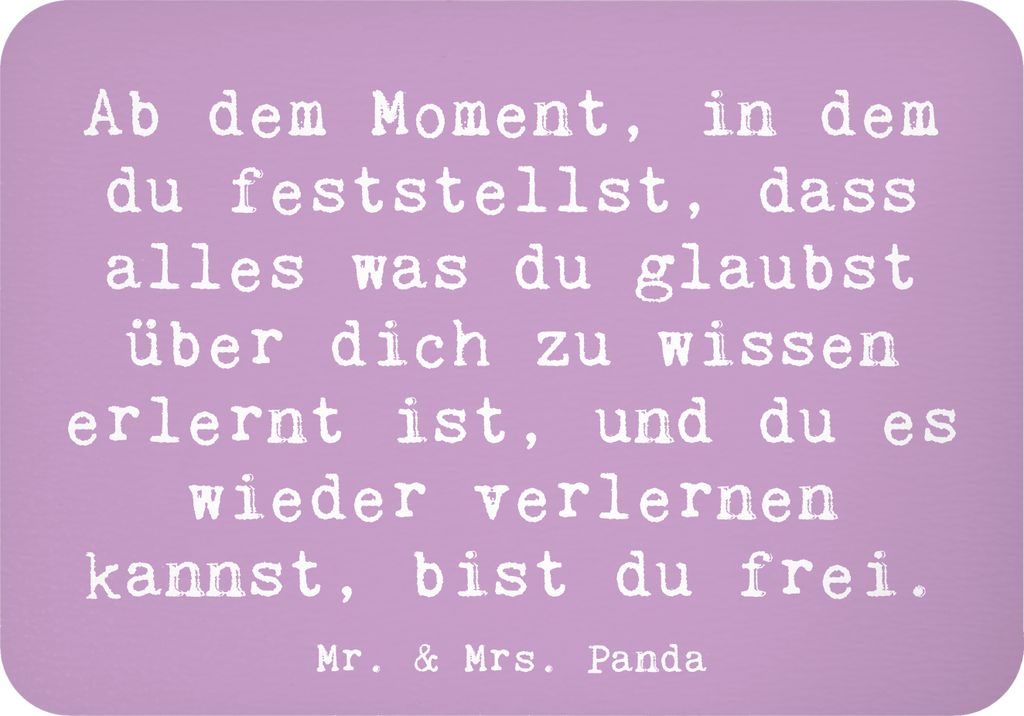 Mr. & Mrs. Panda Kühlschrankmagnet Spruch Erleuchtung und Freiheit - Lavendeltraum - Geschenk, haftmagnet, Leuchtende Augenblicke, Zitat, Verlerne...