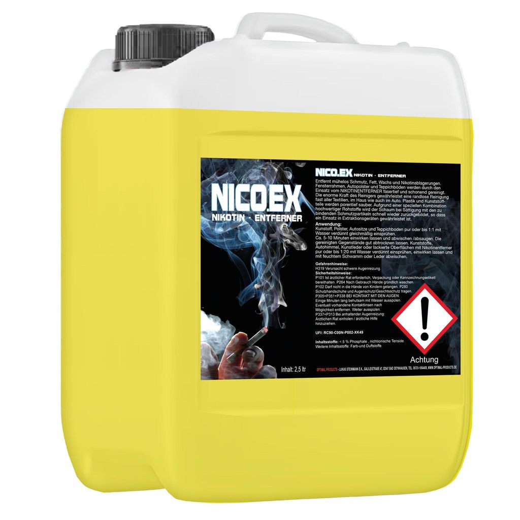Nikotinentferner Nicoex Fensterrahmen, Polster, Wänden 2,5 Produktbild 